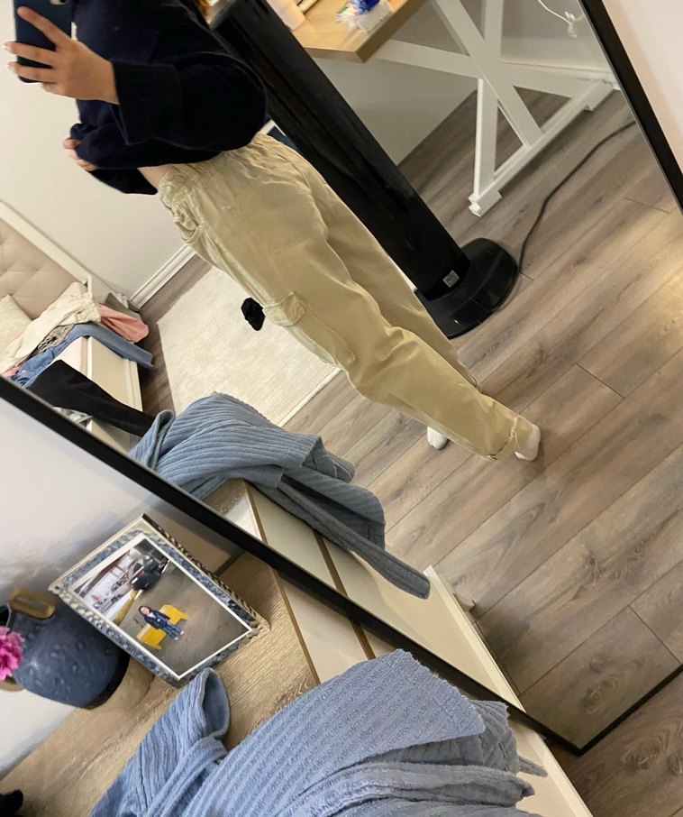 Bej Loose Fit Midi Kadın Kot Pantolon - Görsel 2