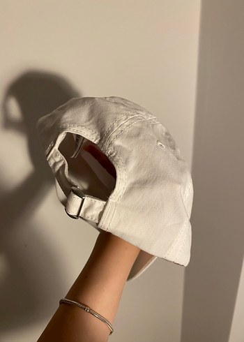 Kadın Beyaz Pamuklu Spor Şapka - Görsel 2
