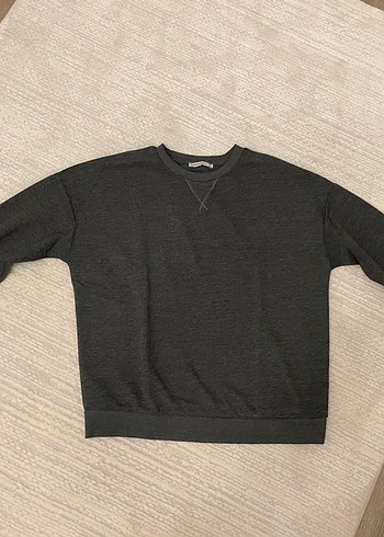 Gri Kadın Bisiklet Yaka Uzun Kollu Sweatshirt - Görsel 3