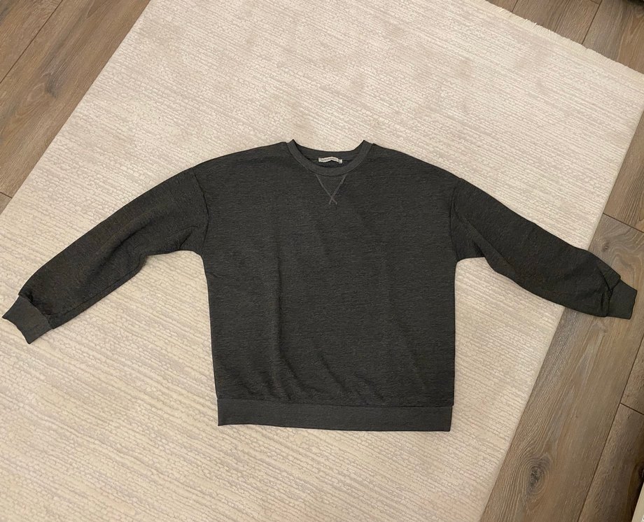 Gri Kadın Bisiklet Yaka Uzun Kollu Sweatshirt - Görsel 3