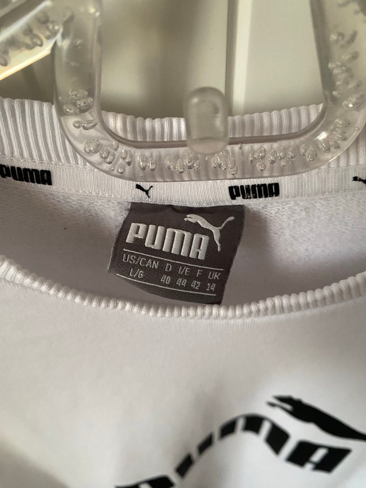 Beyaz Puma Baskılı Rahat Kesim Sweatshirt - Görsel 2