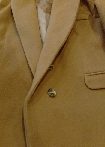 Bej Süet Kadın Midi Klasik Kesim Kaban - Görsel 2