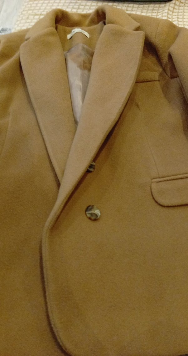 Bej Süet Kadın Midi Klasik Kesim Kaban - Görsel 2