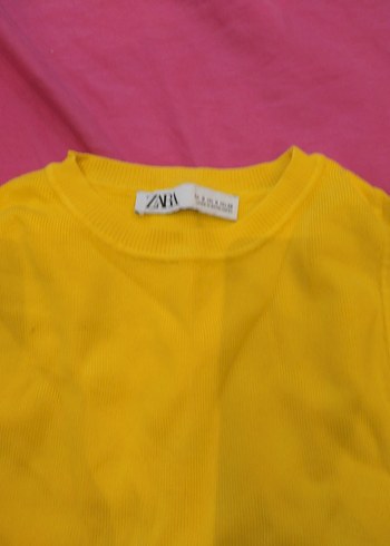Zara Kız Çocuk Sarı Kolsuz Basic Yelek
