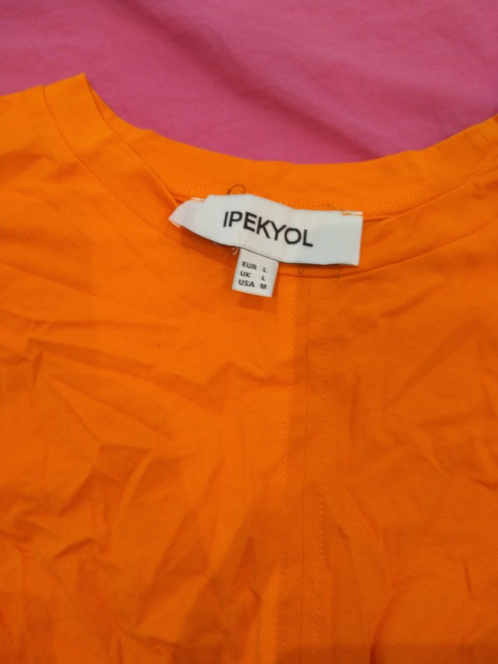 Kız Çocuk Sarı Kısa Kollu Salaş Tişört - Görsel 3