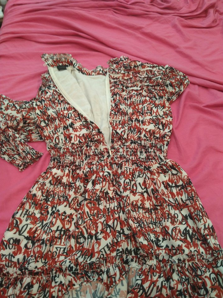 Renkli Desenli  elbise - Görsel 4