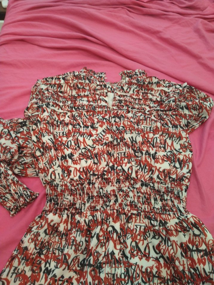 Renkli Desenli  elbise - Görsel 5