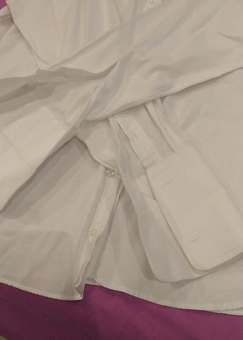 Beyaz uzunKollu Keten Gömlek - Görsel 2