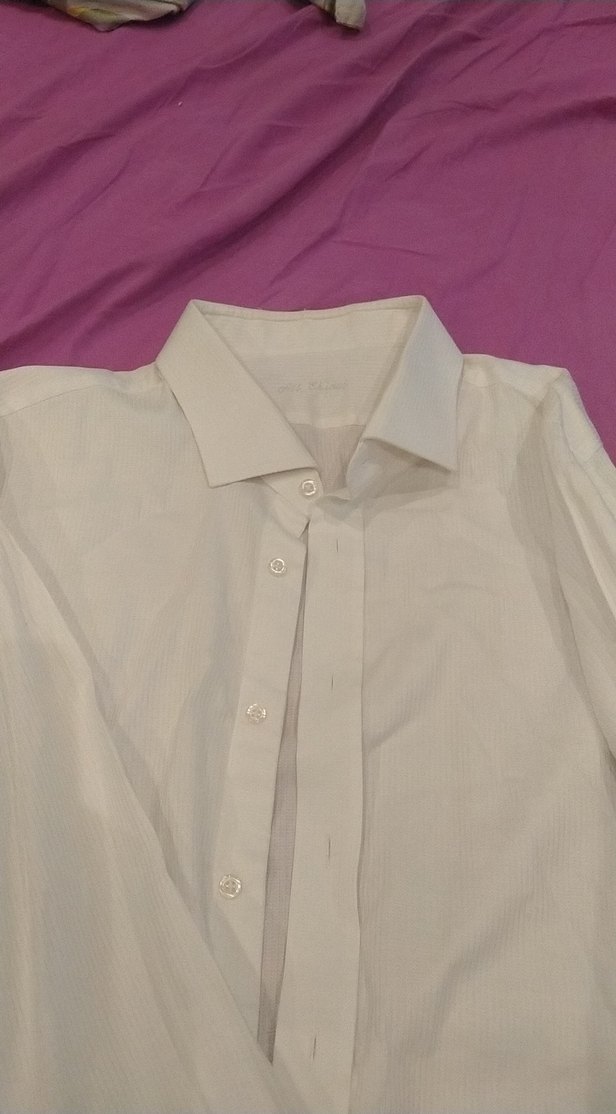 Beyaz uzunKollu Keten Gömlek - Görsel 3