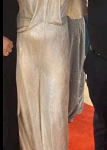 Beyaz V Yaka Uzun Kadın Tulum Abiye - Görsel 2