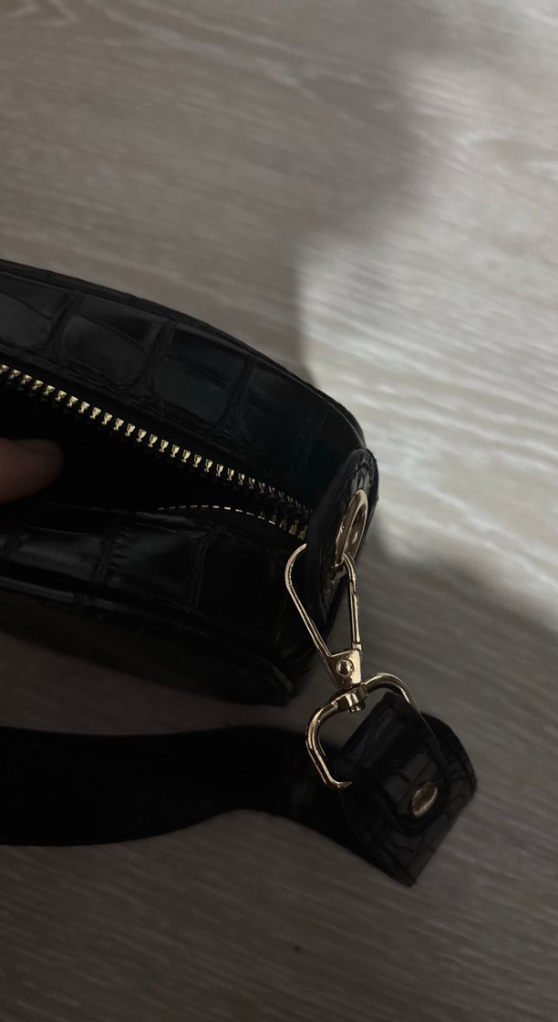 Siyah Yılan Desenli Deri Kadın Çanta - Görsel 3