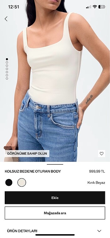 s Beden beyaz Renk Mango askılı bady