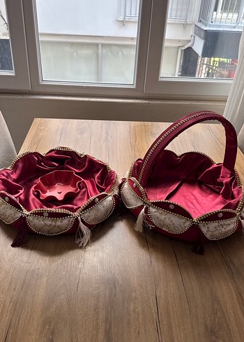 Bordo Parlak Sepet ve Saklama Çantası