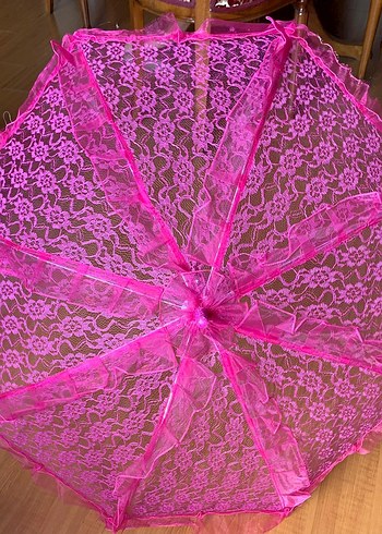 Diğer Dantel Detaylı Pembe Kadın Şemsiye