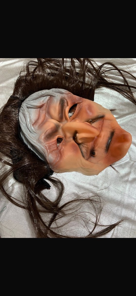 Yaşlı Cadı Maskesi, Uzun Saçlı - Görsel 2