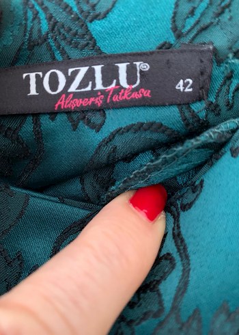 Vintage Desenli zümrüt yeşili elbise - Görsel 3