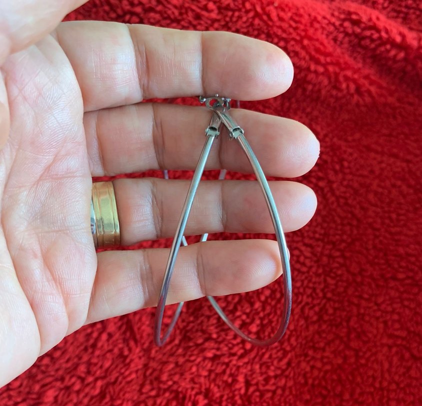 Gümüş renk mega halka Küpeler - Görsel 2