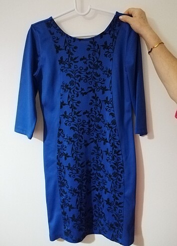 Saks mavisi kadın elbise