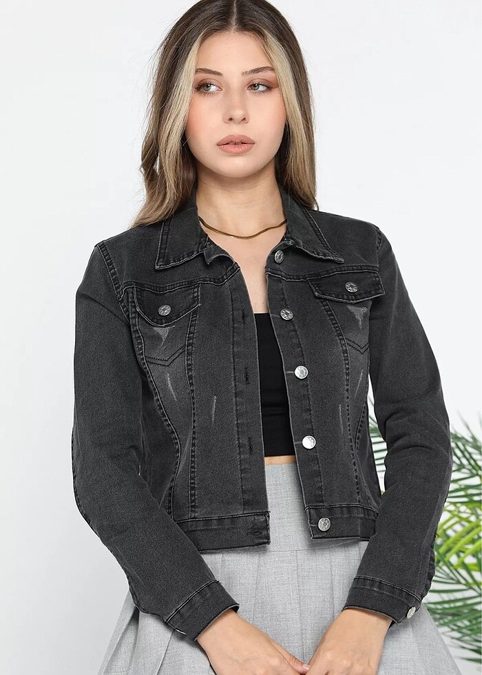 Kadın kot ceket jean 44 beden - Görsel 4