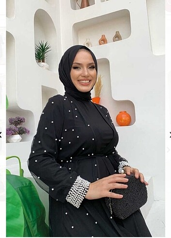 46 Beden siyah Renk Tesettür abaya takım