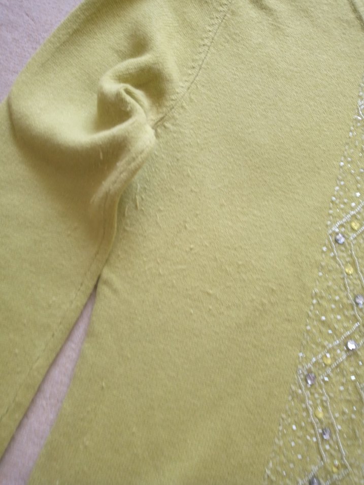 Kadın Yeşil Örme Uzun Kollu Kazak - Görsel 4