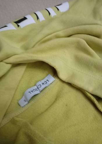 Sarı Kapüşonlu Baskılı Sweatshirt - Görsel 5