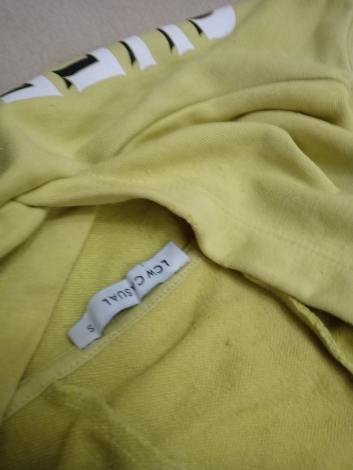 Sarı Kapüşonlu Baskılı Sweatshirt - Görsel 5