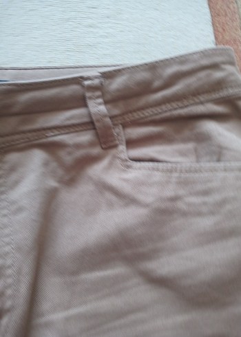 Bej Kadın Kumaş Pantolon Midi Boy - Görsel 5