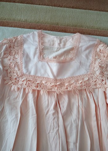 Pembe Uzun Kollu Midi Gecelik - Görsel 2