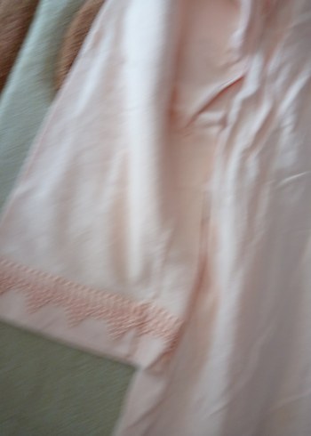 Pembe Uzun Kollu Midi Gecelik - Görsel 3