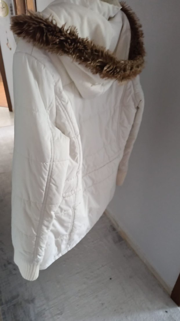 Beyaz Kadın Keten Midi Ceket - Görsel 5