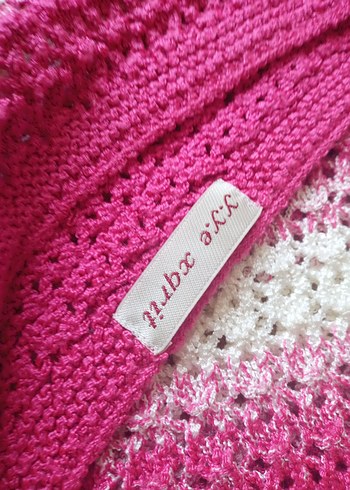 Pembe Çizgili Uzun Kollu Triko Kazak - Görsel 6