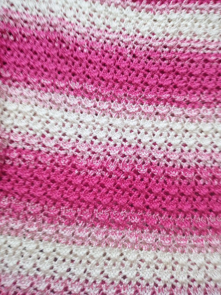 Pembe Çizgili Uzun Kollu Triko Kazak - Görsel 2