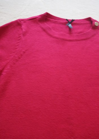 Düğmeli Pembe Uzun Kollu Kadın Kazak - Görsel 5