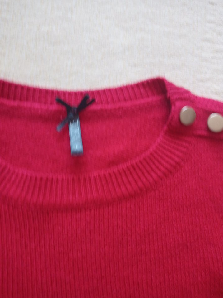 Düğmeli Pembe Uzun Kollu Kadın Kazak - Görsel 4