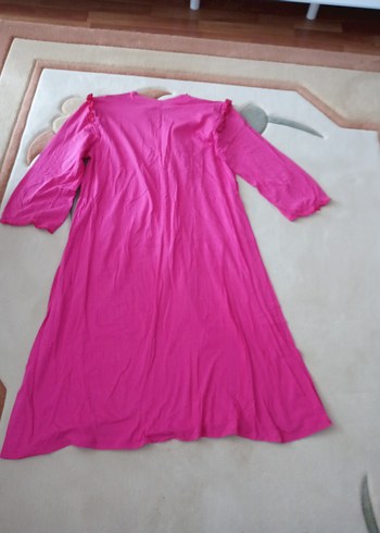 Pembe Kadın Kısa Kollu Uzun Gecelik - Görsel 5