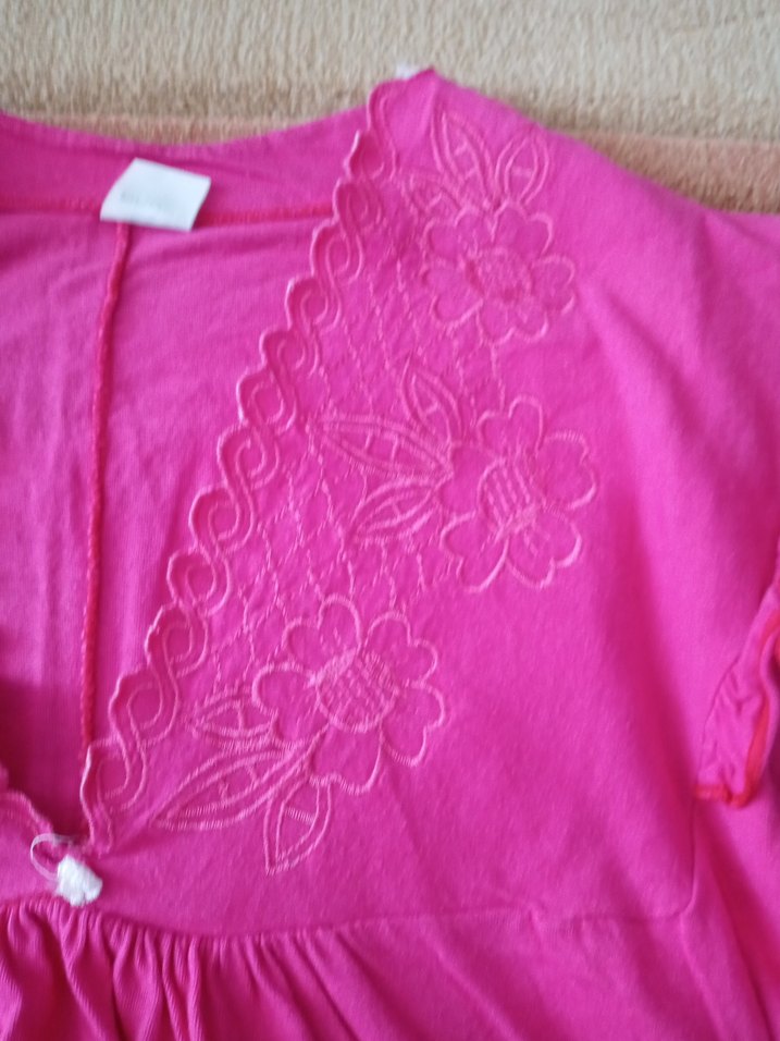 Pembe Kadın Kısa Kollu Uzun Gecelik - Görsel 3