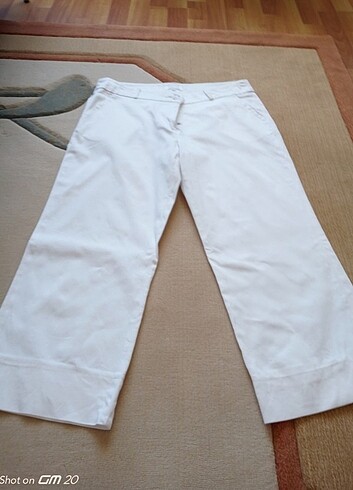 Diğer Beyaz kapri keten pantolon 