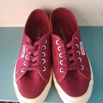 Superga orijinal 38 numara bordo sneaker