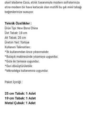Beden PASTA SUNUM TABAĞI