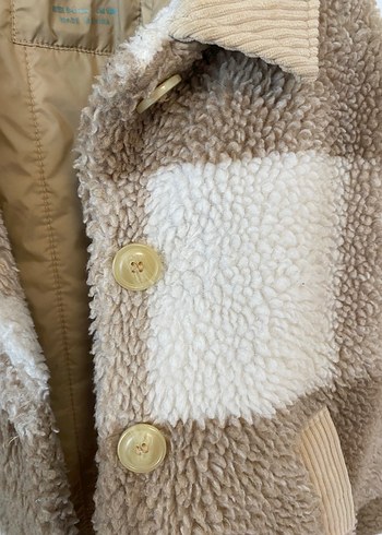 ZARA Kahverengi Ekose Erkek Çocuk Kürklü Ceket - Görsel 6