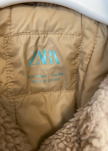 ZARA Kahverengi Ekose Erkek Çocuk Kürklü Ceket - Görsel 2