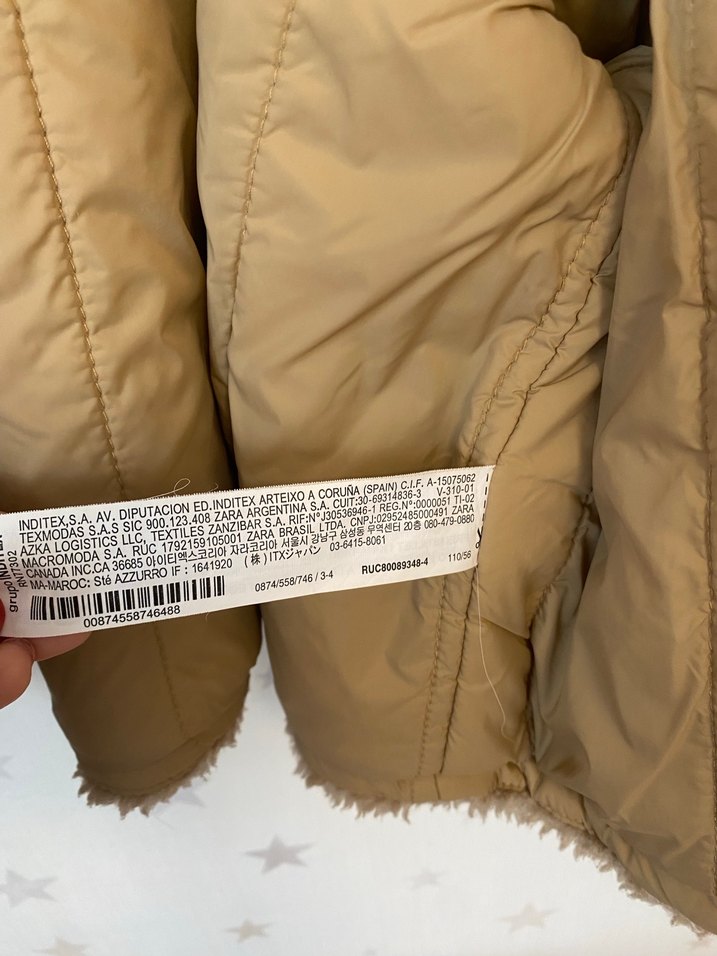 ZARA Kahverengi Ekose Erkek Çocuk Kürklü Ceket - Görsel 5