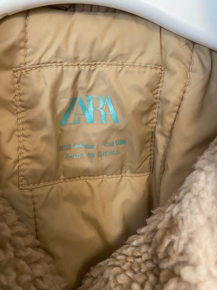ZARA Kahverengi Ekose Erkek Çocuk Kürklü Ceket - Görsel 2