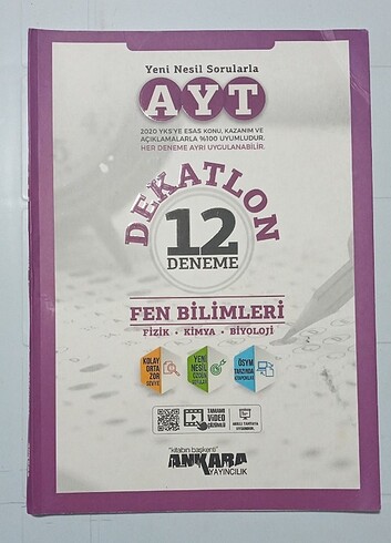 AYT Dekatlon 12 deneme Fen Bilimleri, Ankara Yayıncılık