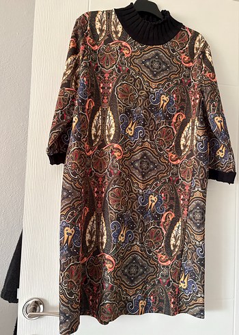 Bohem Tarz Çok Renkli Uzun Desenli Kadın Elbise - Görsel 7