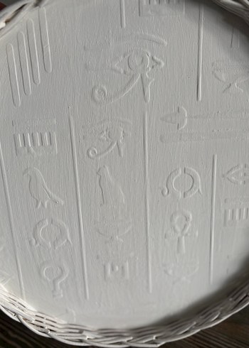 Bohem Beyaz hasır Tepsi - Görsel 5