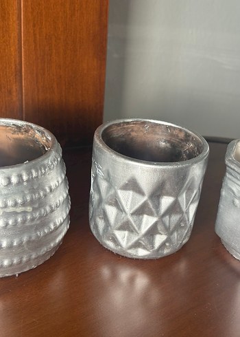 Bohem gümüş Seramik saksı - Görsel 5