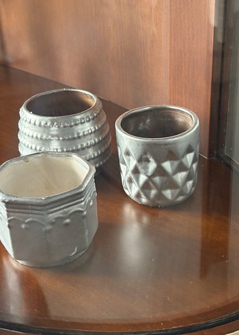 Bohem gümüş Seramik saksı - Görsel 9