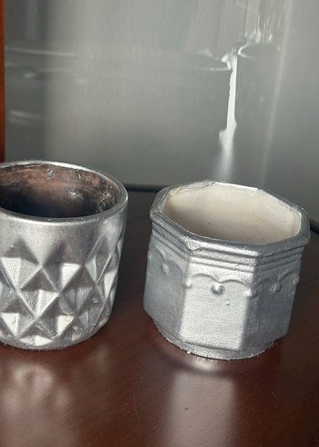 Bohem gümüş Seramik saksı - Görsel 6